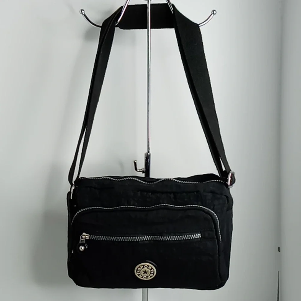 SPORT - Black Crossbody/Fanny Pack- Black Water Resistant - Large Travel Size
